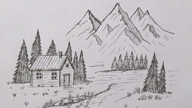  Пейзажи: 160 рисунков карандашами и не только 