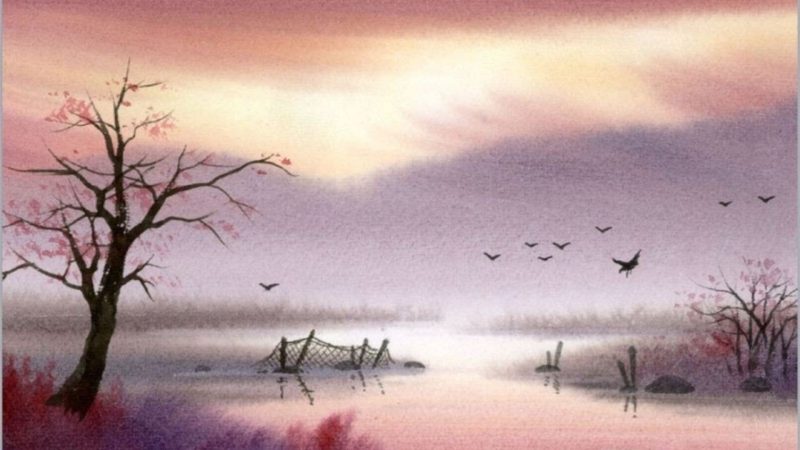  Рисунки акварелью для срисовки 